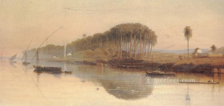 Sheikh Abadeh on the Nile Edward Lear Oil Paintings